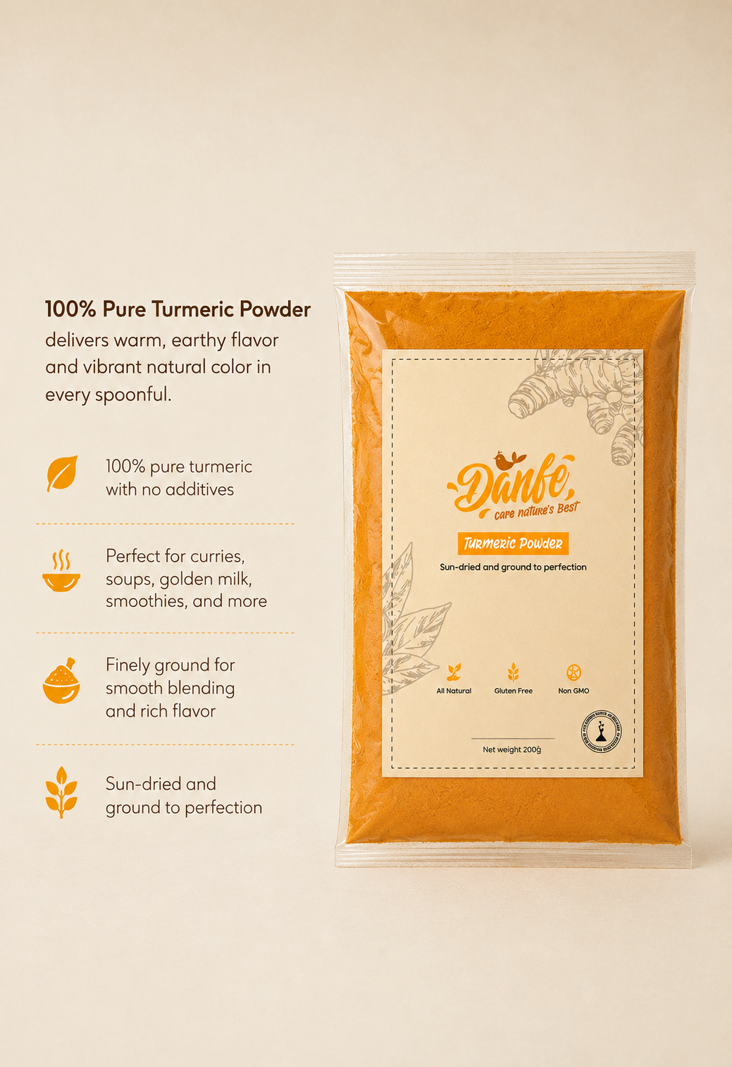 Danfe Pure Turmeric Powder 7oz